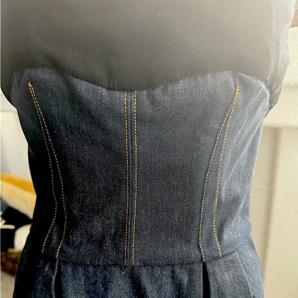 Beautiful, preloved denim Dolce & Gabbana halter dress, silk lining